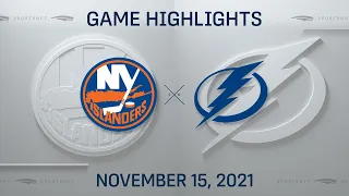 NHL Highlights | Islanders vs. Lightning - Nov. 15, 2021