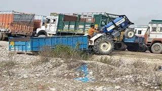 😅शॉटकट से जाना ट्रैक्टर को भारी पड़ गया  Swaraj 744 stuck  with load | Heavy load truck pulling