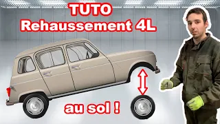 Rehausser sa 4L, modifier la barre de torsion, voiture au sol (vidéo en mode portrait),