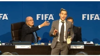 Lee Nelson Throws money over Sepp Blatter 20/07/2015