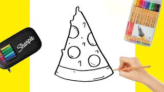 How To Draw Pizza Slice Easy - Preschool