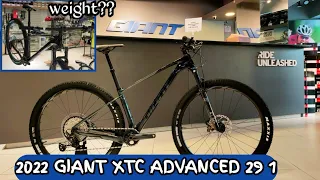2022 GIANT XTC ADVANCED 1 29ER SMALL BLACK + WEIGHT WITHOUT PEDAL |GIANT CROSS COUNTRY MOUNTAIN BIKE
