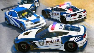 BMW M3 GTR ИЗ NEED FOR SPEED УХОДИТ ОТ КОРВЕТОВ! ПОЛИЦЕЙСКИЕ ДОГОНЯЛКИ В ГТА 5 ОНЛАЙН!