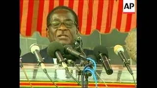 Mugabe makes speech at Nkala funeral attacking Blair