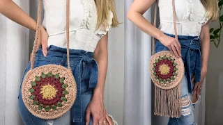 Bolsa de croche em barbante /Boho bag / Facil e economica/ Bolsa granny de croche / Crochet bag