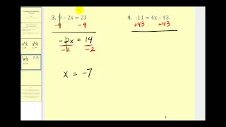 Solving Two Step Equations:  The Basics