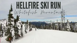 Skiing Whitefish Mountain Ski Resort Montana: Hellfire Ski Run POV Big Mountain Whitefish Montana