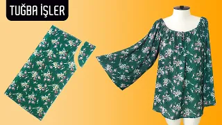 Very Trendy Blouse Cutting and Sewing (100% Profitable Project) | Tuğba İşler