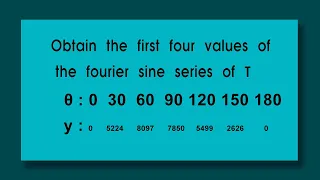 Fourier / Harmonic / Obtain first FOUR fourier sine series of turning moment T and find T , T(75)