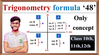 Trigonometry formula class 10th,11th 12th, trigonometry class 11 formulas|| quadrant of trigonometry