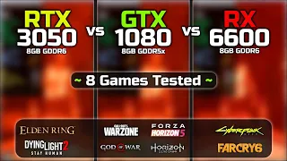 RTX 3050 vs GTX 1080 vs RX 6600 | Test In 8 Games