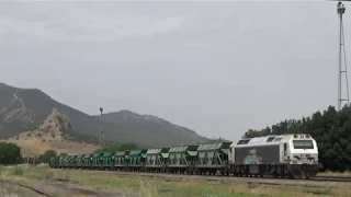 Trenes de mercancías por la línea Ciudad Real - Badajoz 28/06/2016