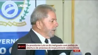 Lula está indignado com atitude de Cunha sobre Impeachment