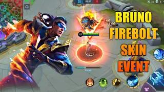 GET BRUNO FIREBOLT SKIN IN 4000 DIAMONDS?! 😳😱 NEW BRUNO SKIN "FIREBOLT" EVENT | WOLF XOTIC | MLBB