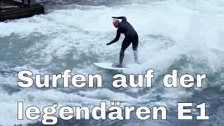 Die wohl beste und größte Fluss-Surfwelle der Welt: Die Eisbachwelle in München, ein Surf-Paradies