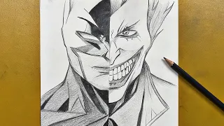 How to draw Batman vs the joker step-by-step
