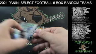 2021 PANINI SELECT FOOTBALL 6 BOX RANDOM TEAMS