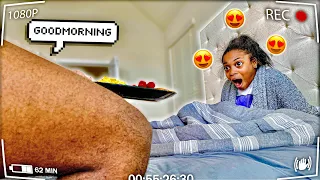SERVING MY GIRLFRIEND BREAKFAST WHILE WEARING NO CLOTHES *CUTE REACTION*