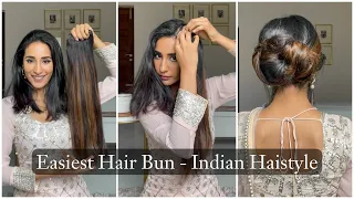 Easiest Bridal Hair Bun Using Hair Extensions | Indian Hairstyles For Brides | Human Hair Extensions