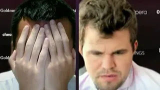 Magnus Carlsen is Surprised and Ding Liren is Very Sad After Ding Blundered Knight Move