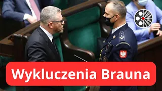 Wykluczenia posła Brauna z obrad za brak maseczki