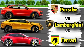 Ferrari Purosangue vs Cayenne vs Urus: Drag Race