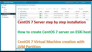 How to create Linux Server on ESXi host ? | Centos 7 Server step by step installation on ESXi host