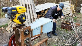 САМОДЕЛЬНЫЙ ИЗМЕЛЬЧИТЕЛЬ ВЕТОК, дробилка веток, подрібнювач гілок / Wood chipper & Log splitter