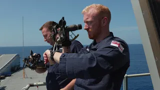 HMS Queen Elizabeth's Navigating officer explains the use of the sextant