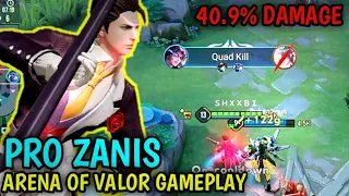 AOV : ZANIS PRO GAMEPLAY | BEST BUILD OP 40.9% DAMAGE - ARENA OF VALOR