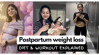 Postpartum weight loss journey | diet+ workout| 2.5kg weight loss in 4 weeks explained