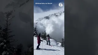 AVALANCHE TUMBLES TOWARD SKIERS IN UTAH