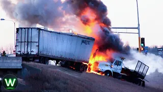 Tragic! Dangerous Biggest Truck Crashes Moments Filmed Seconds Before Disaster To Terrifies You!