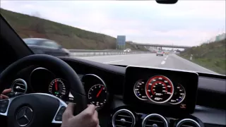 Mercedes C450 AMG Test deutsch exhaust and acceleration 2016 C Klasse