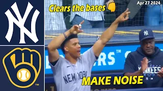 Yankees vs. Brewers Game Highlights , Apr 27 2024 | MLB Season 2024