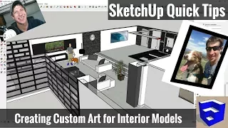 Creating Custom Wall Art for Your Models in SketchUp - SketchUp Quick Tips