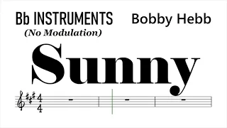 Sunny No Modulation Bb Instruments Sheet Music Backing Track Play Along Partitura
