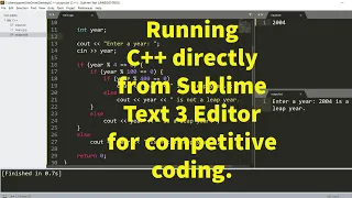 Running C++ code in Sublime Text 3 editor in MinGW compiler with simple example.