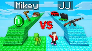 Mikey EMERALD vs JJ DIAMOND Bridge Survival Battle in Minecraft (Maizen)