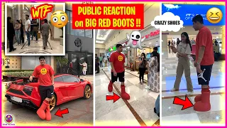 INSANE GIRLS REACTION on BIG RED BOOTS - EK NUMBER SHOES !! 😜😍