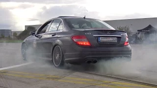 Mercedes-Benz C63 AMG w/ Fi Exhaust - MASSIVE BURNOUT & LOUD REVS!