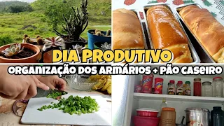 FAXINA NOS ARMÁRIO E NO FOGÃO 🧼🧽+ALMOÇO DELICIOSO 😋| RECEITA DE PÃO CASEIRO 🍞 *morando na roça* ❤️