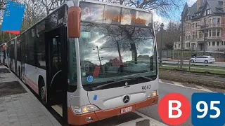 (Bus stib) Voyage complet ligne 95 Grand-Place à Wiener Citaro G C1 Facelift €5 n°9047.