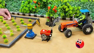 diy mini tractor planting paddy by using water pump|mini water pump system@opcreator1