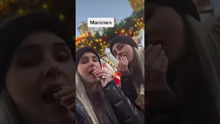 Das haben wir alles auf dem Bonner Weihnachtsmarkt gegessen 😋 | #lesotwins 👯‍♀️