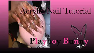 Acrylic Nail Tutorial | Playboy Bunny Nails|