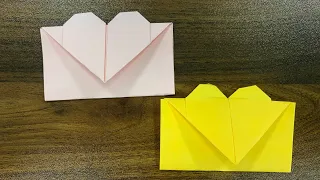 DIY / Craft/ Origami / how to make a envelope hearts/ របៀបបត់ស្រោមសំបុត្រពីក្រដាស