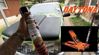 TRYING OUT THE FAMOUS RUST-OLEUM TURBO SPRAY PAINT/ UNBOXING MY NEW DAYTONA JACK