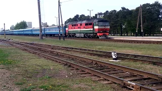 Тепловоз ТЭП70-0357 сообщением "Гродно-Минск" / TEP70-0357 message "Grodno-Minsk"