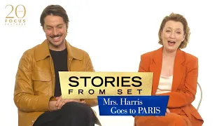 Lesley Manville & Lucas Bravo on Toad in the Hole Scene | Mrs. Harris Goes To Paris